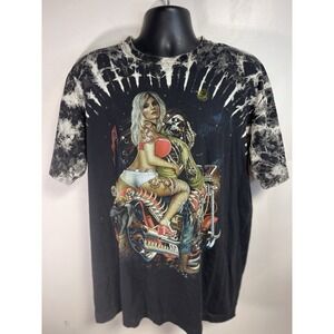 Men's T Shirt Demon Skull Grim Reaper Ghost Bones Punk Rock Goth SZ XLarge